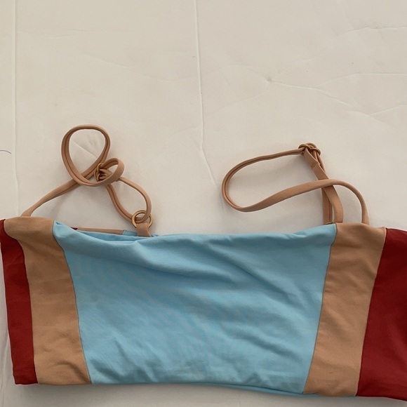 L*space Rebel Bandeau bikinin top XS Colorblock Reversible NWT - Picture 5 of 8